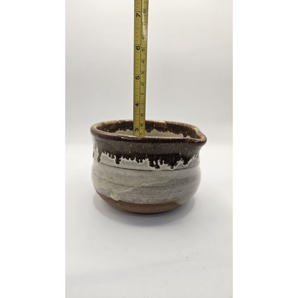 Handmade Studio Pottery Mug Pitcher Brown Glazed Pottery Signed 3.5" - Picture 8 of 8